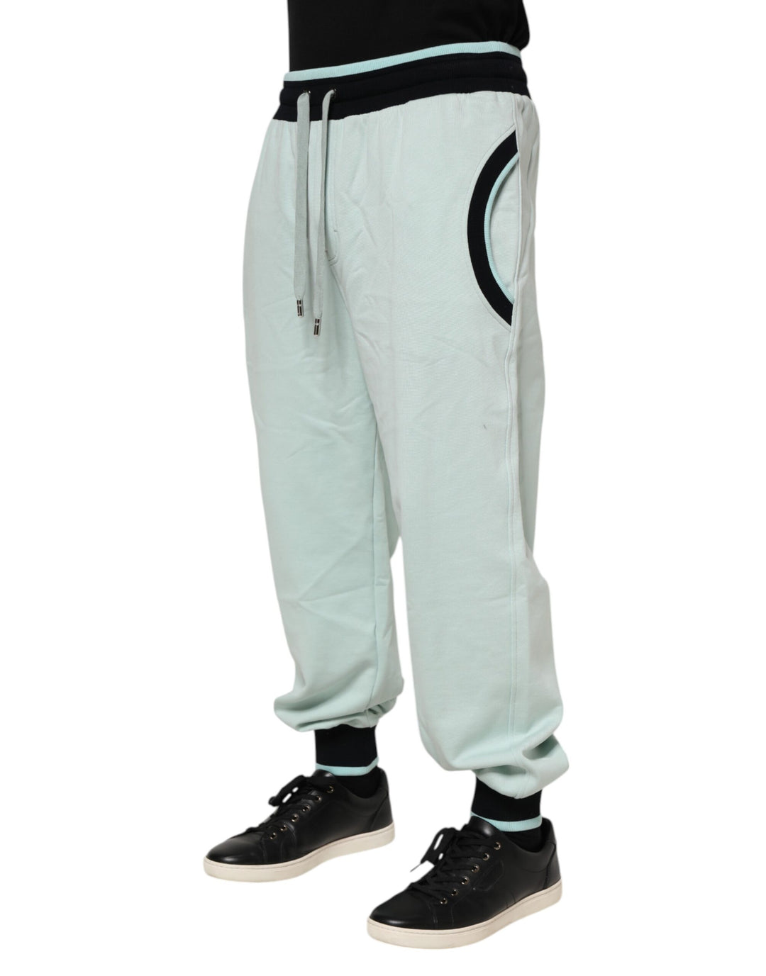 Dolce &amp; Gabbana Light Green Cotton Men Jogger Sweatpants Pants