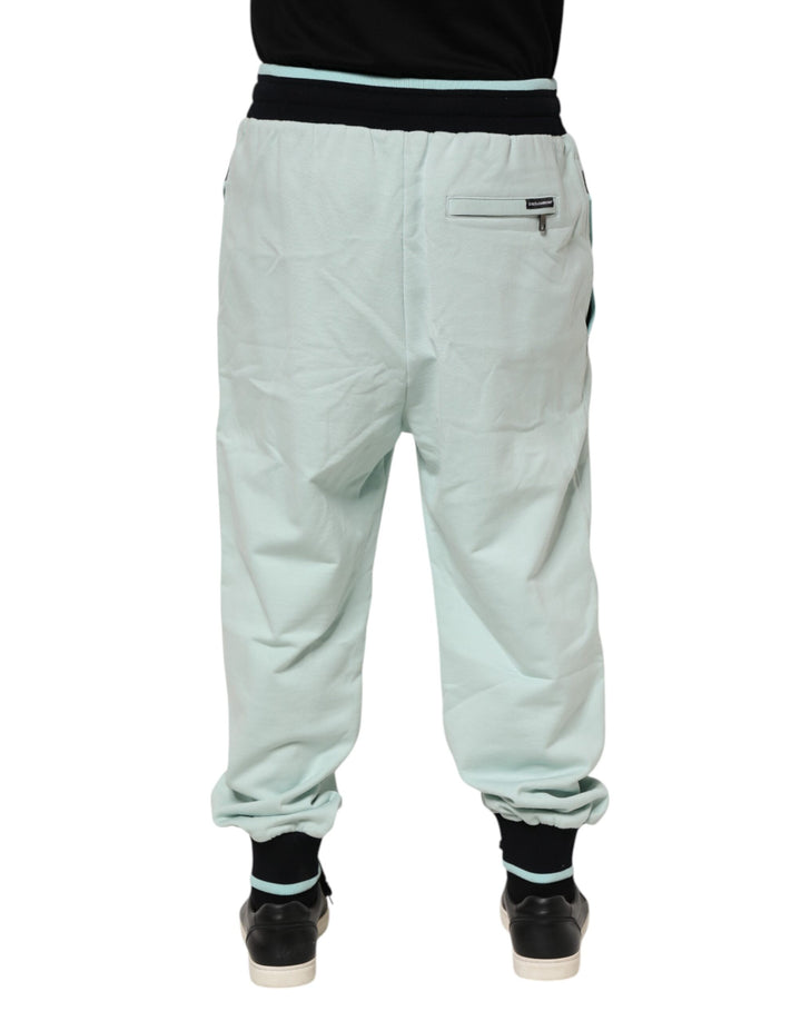 Dolce &amp; Gabbana Light Green Cotton Men Jogger Sweatpants Pants