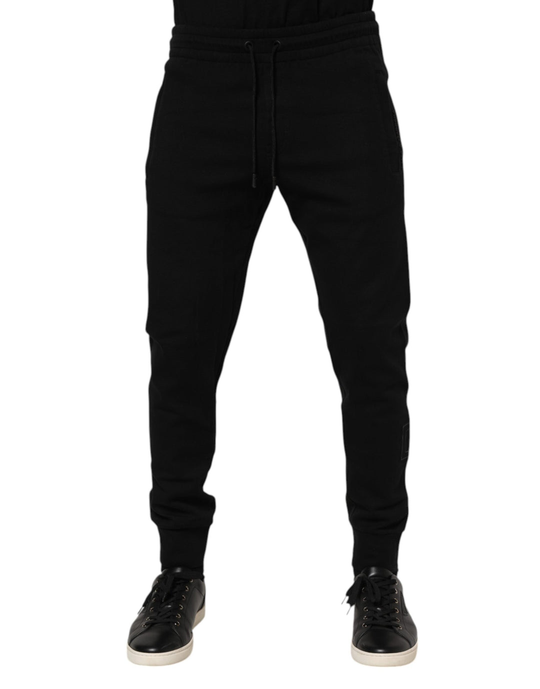 Dolce &amp; Gabbana Black Cotton Men Jogger Sweatpants Pants