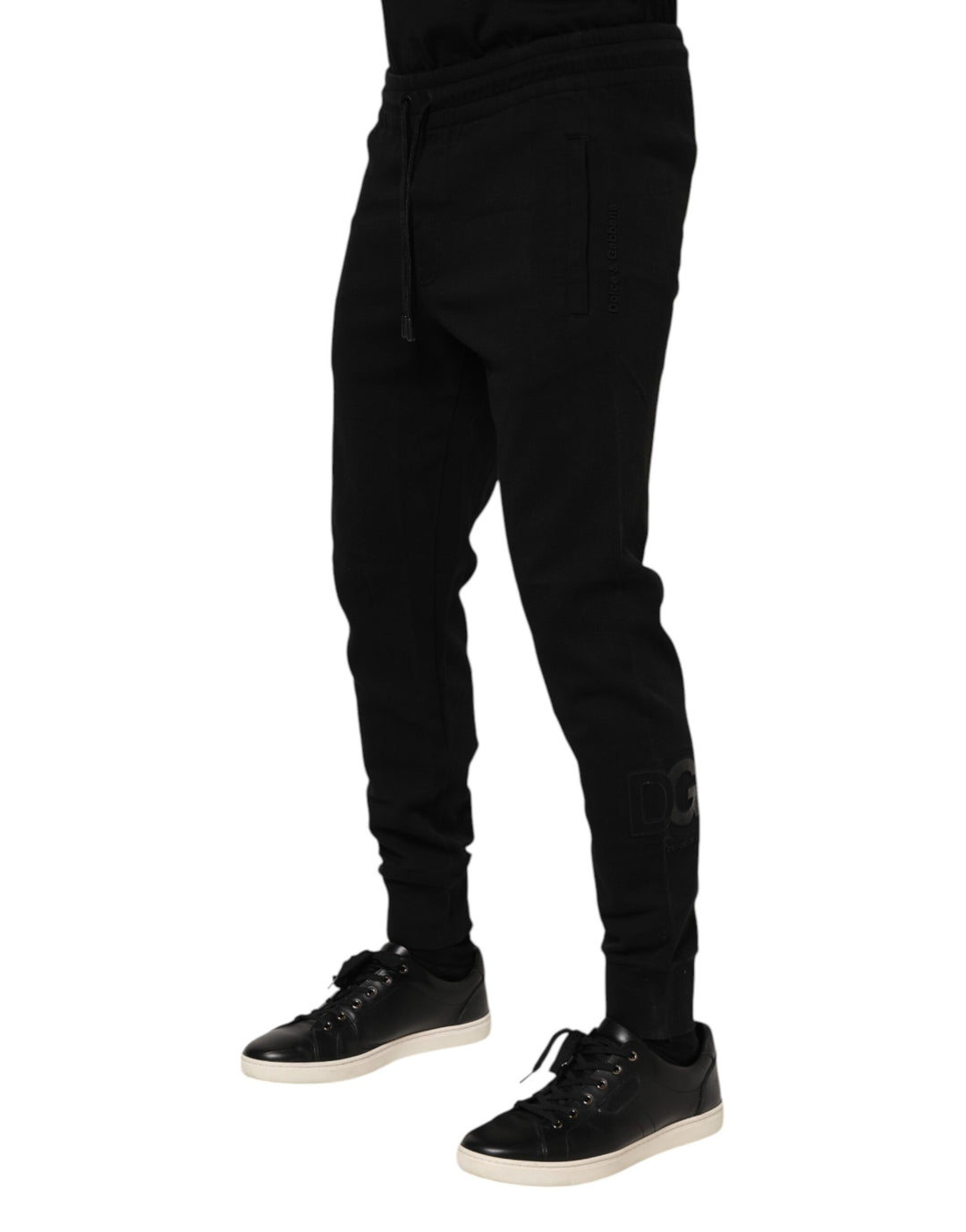 Dolce &amp; Gabbana Black Cotton Men Jogger Sweatpants Pants