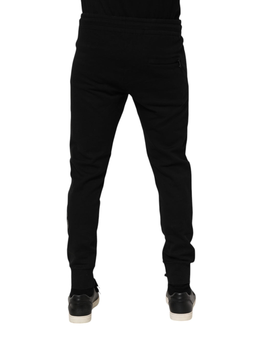 Dolce &amp; Gabbana Black Cotton Men Jogger Sweatpants Pants