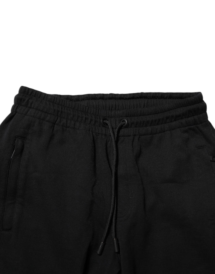 Dolce &amp; Gabbana Black Cotton Men Jogger Sweatpants Pants