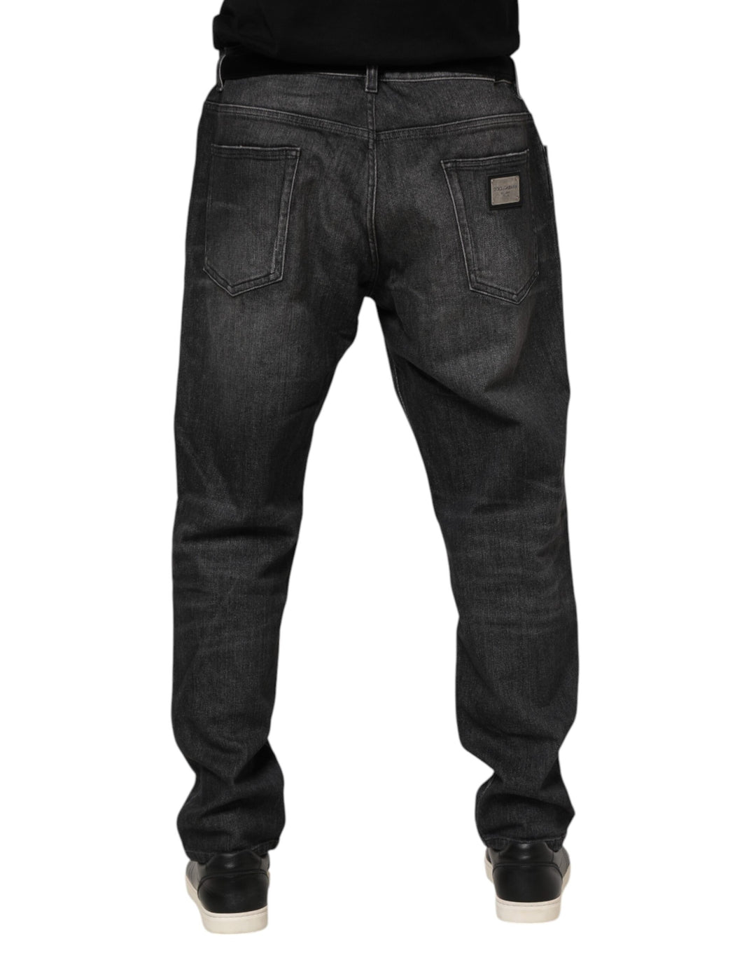 Dolce &amp; Gabbana Gray Washed Cotton Loose Denim Jeans