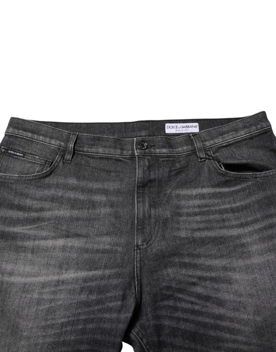 Dolce &amp; Gabbana Gray Washed Cotton Loose Denim Jeans