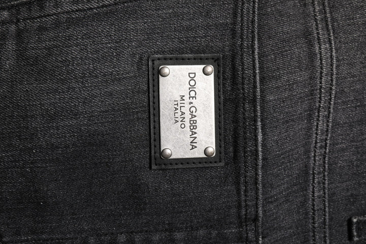 Dolce &amp; Gabbana Gray Washed Cotton Loose Denim Jeans