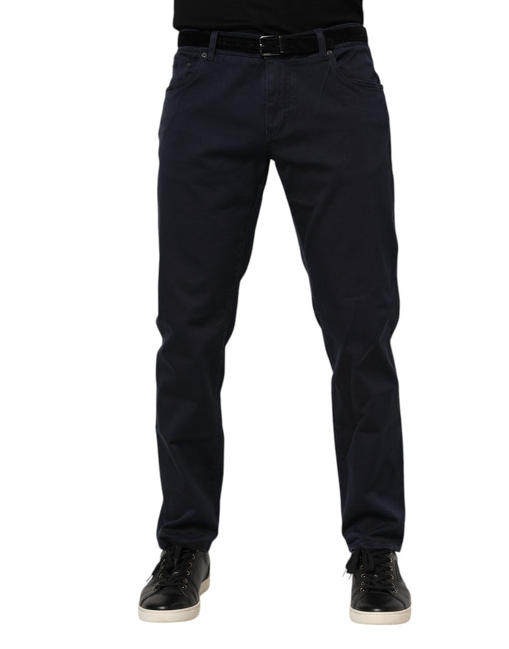 Dolce &amp; Gabbana Blue Cotton Tapered Denim Jeans