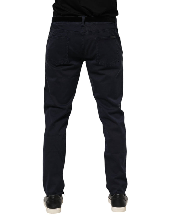 Dolce &amp; Gabbana Blue Cotton Tapered Denim Jeans