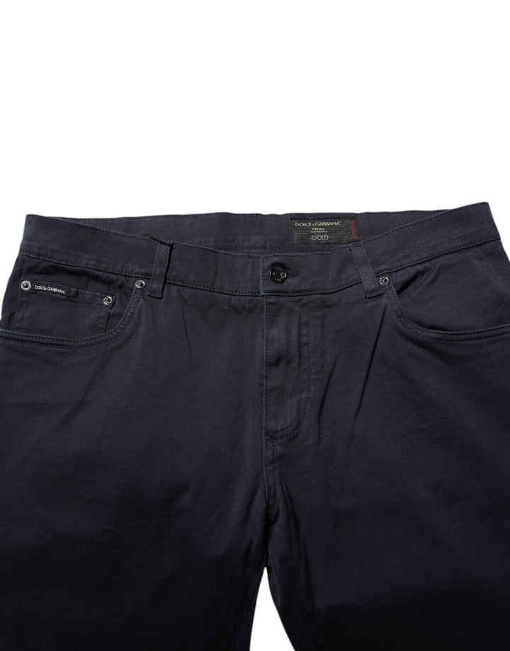 Dolce &amp; Gabbana Blue Cotton Tapered Denim Jeans