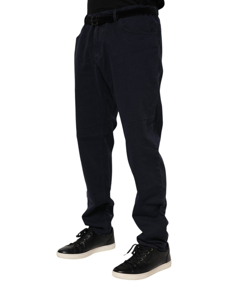 Dolce &amp; Gabbana Black Cotton Tapered Denim Jeans