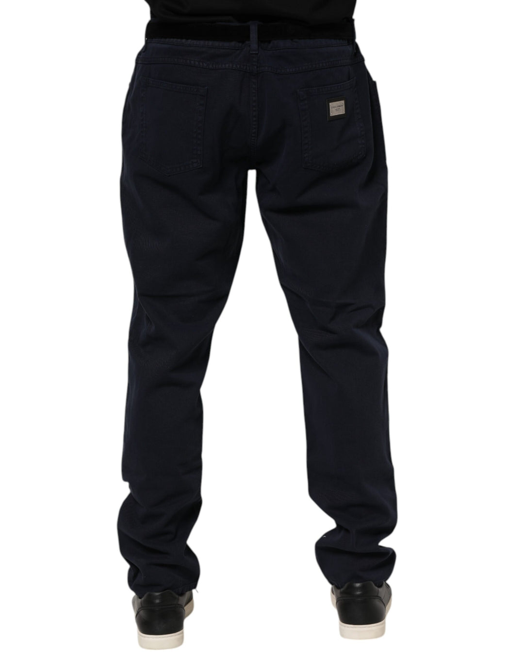 Dolce &amp; Gabbana Black Cotton Tapered Denim Jeans