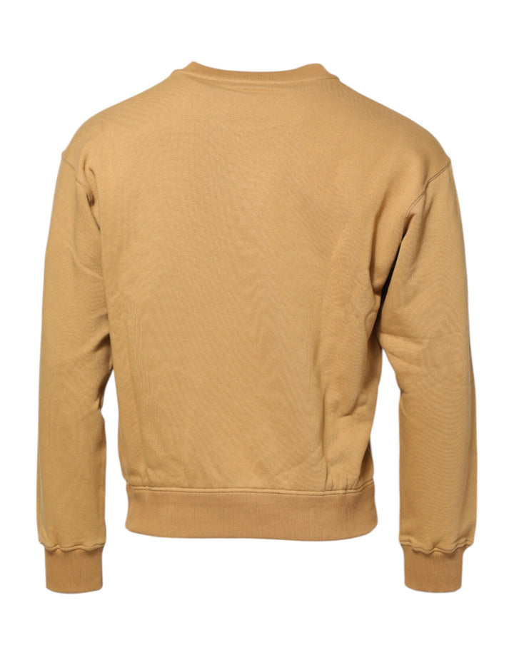 Dolce &amp; Gabbana Mustard Cotton DG Embossed Pullover Sweater
