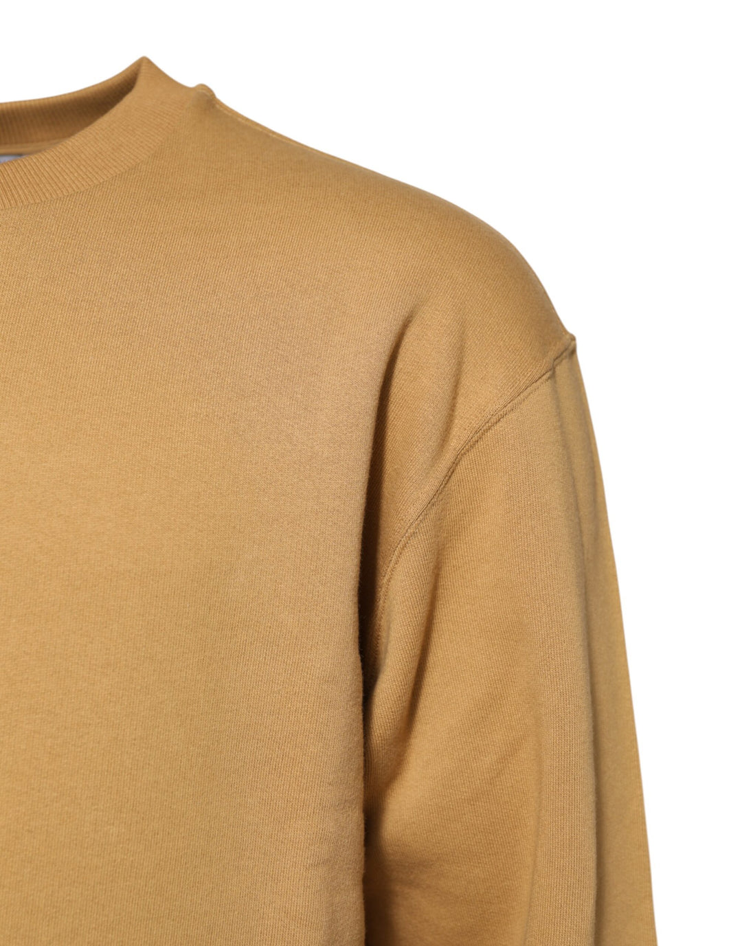Dolce &amp; Gabbana Mustard Cotton DG Embossed Pullover Sweater