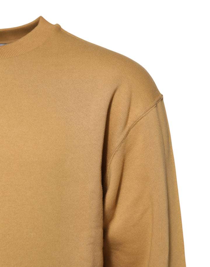 Dolce &amp; Gabbana Mustard Cotton DG Embossed Pullover Sweater