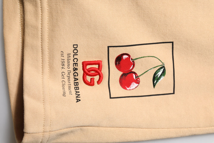 Dolce & Gabbana Yellow Cotton Men Bermuda Sweatshorts Shorts