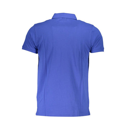 Cavalli Class Blue Cotton Men Polo Shirt