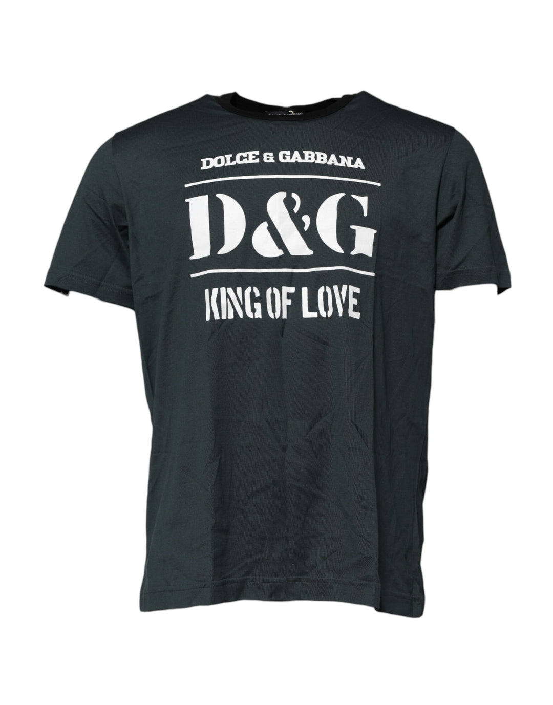 Dolce &amp; Gabbana Black Cotton Printed Short Sleeves T-shirt