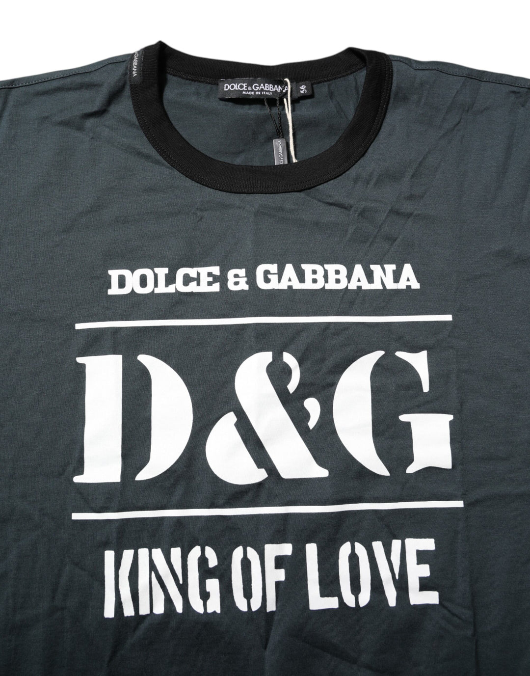 Dolce &amp; Gabbana Black Cotton Printed Short Sleeves T-shirt