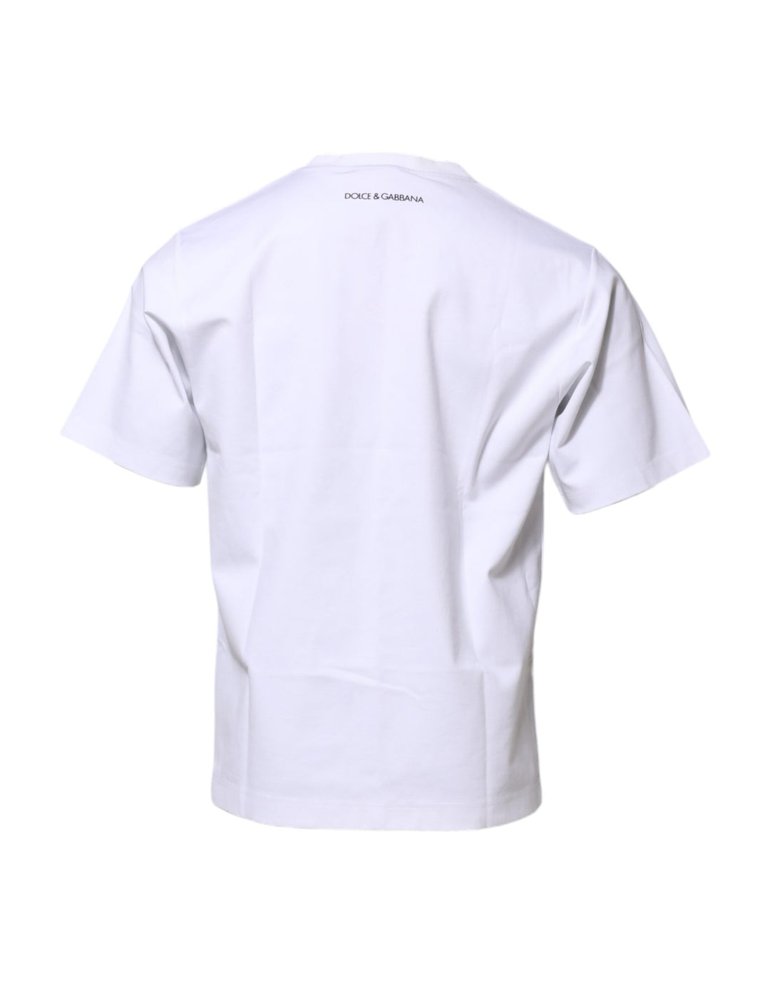 Dolce &amp; Gabbana White Cotton Crew Neck Graphic Print T-shirt