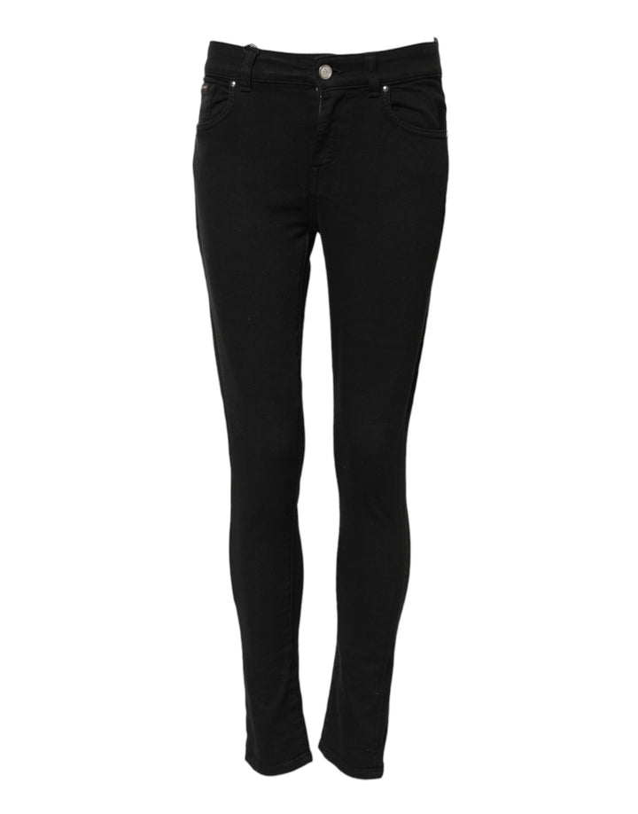 Dolce &amp; Gabbana Black Cotton Stretch Slim Fit Denim Jeans