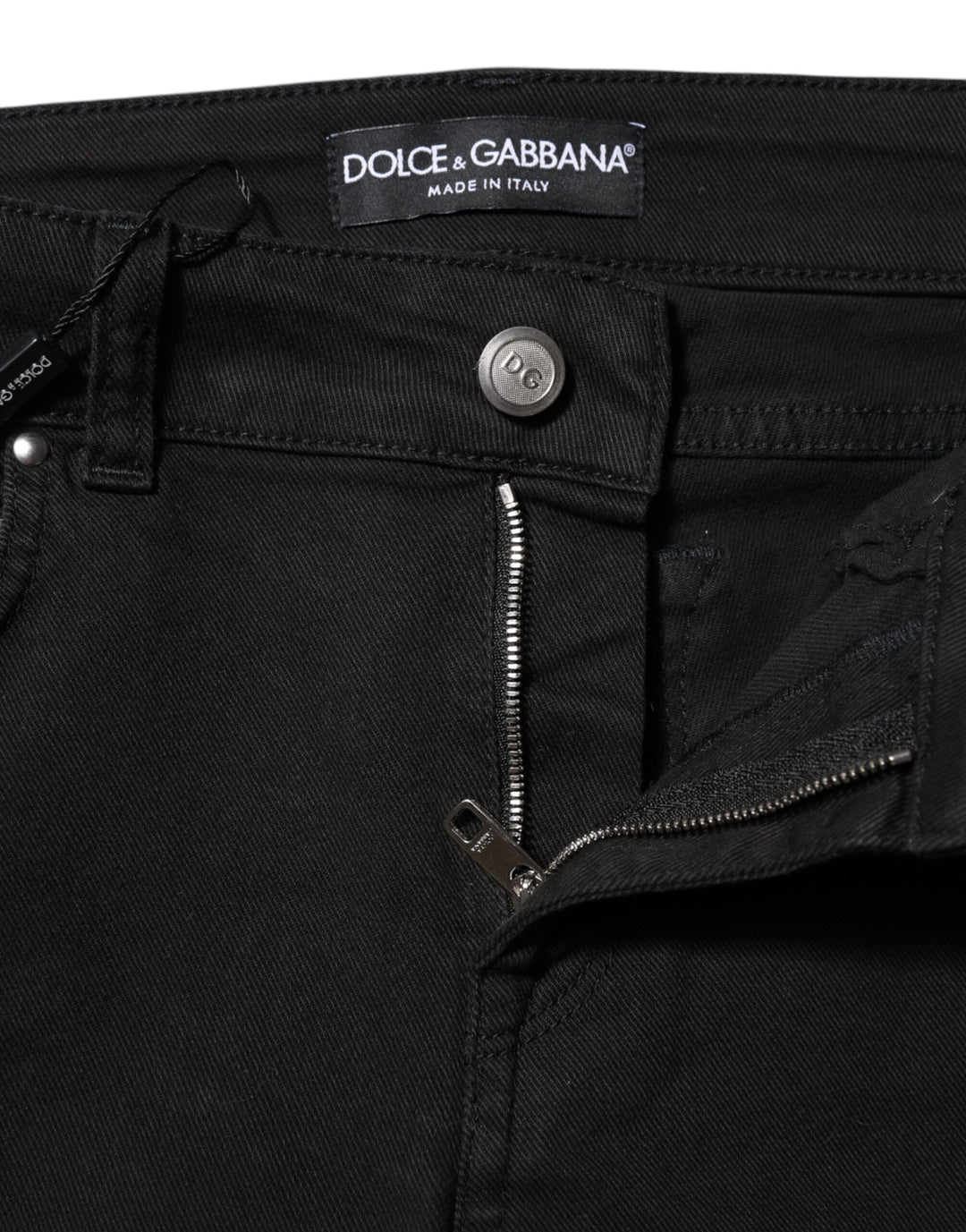 Dolce &amp; Gabbana Black Cotton Stretch Slim Fit Denim Jeans