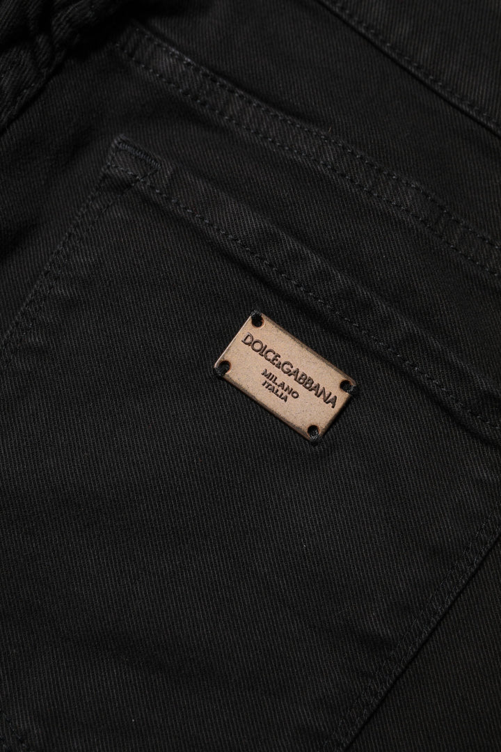 Dolce &amp; Gabbana Black Cotton Stretch Slim Fit Denim Jeans