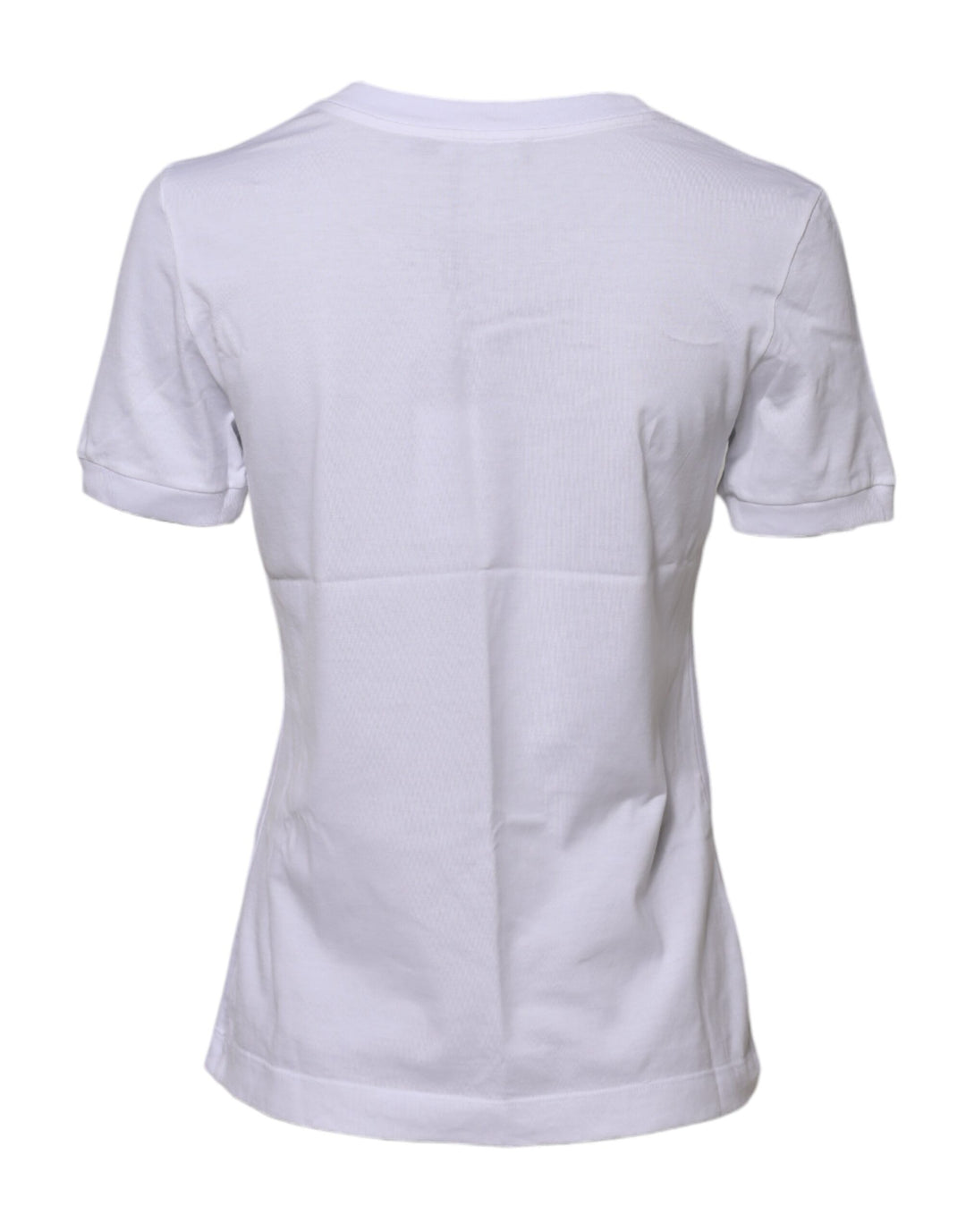 Dolce &amp; Gabbana White Cotton Round Neck Short Sleeves T-shirt