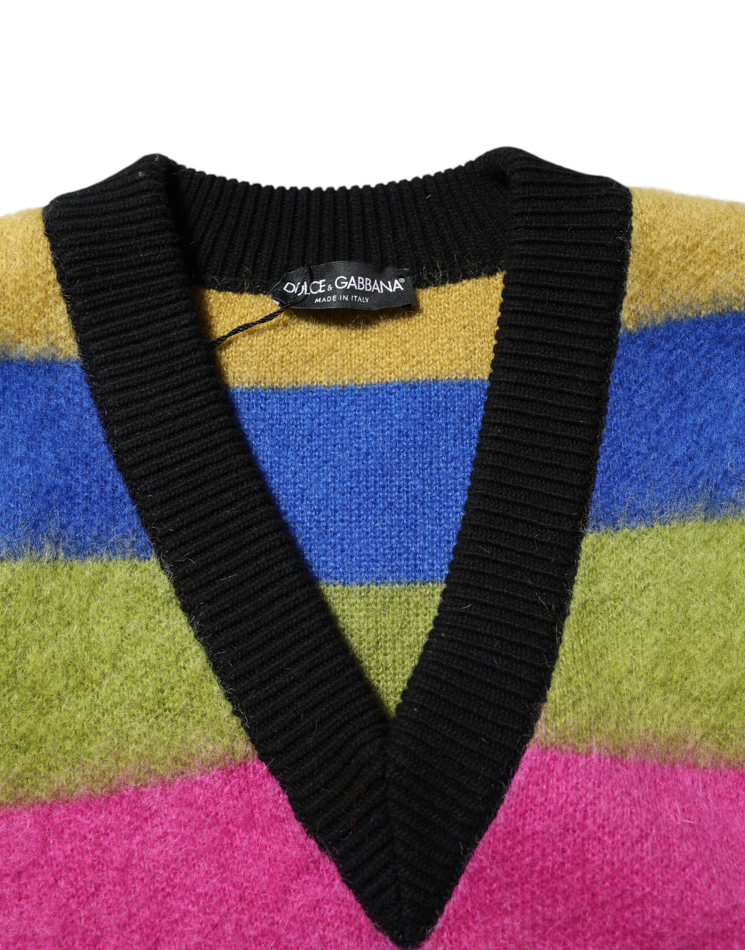 Dolce &amp; Gabbana Multicolor Glitch Design Pullover Sweater