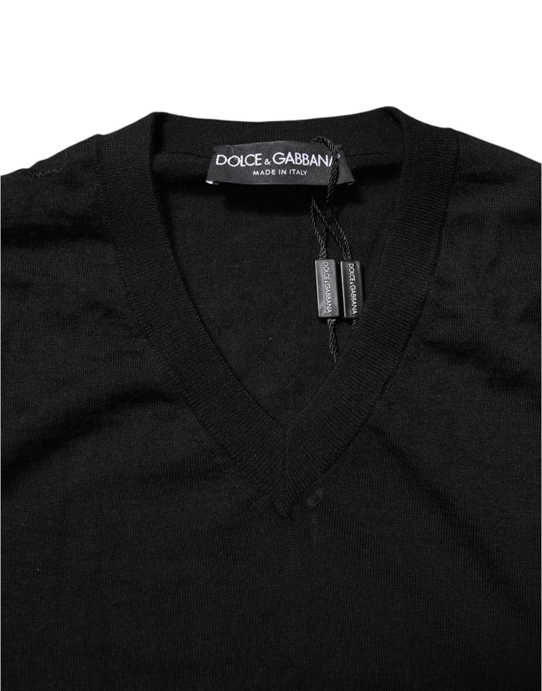 Dolce &amp; Gabbana Dark Gray Embroidered Logo Pullover Sweater