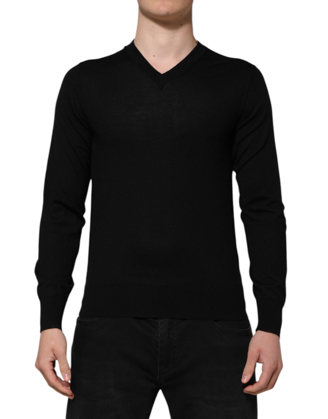 Dolce &amp; Gabbana Dark Gray Embroidered Logo Pullover Sweater