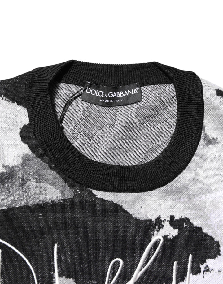 Dolce &amp; Gabbana Multicolor Silk Camouflage Pullover Sweater