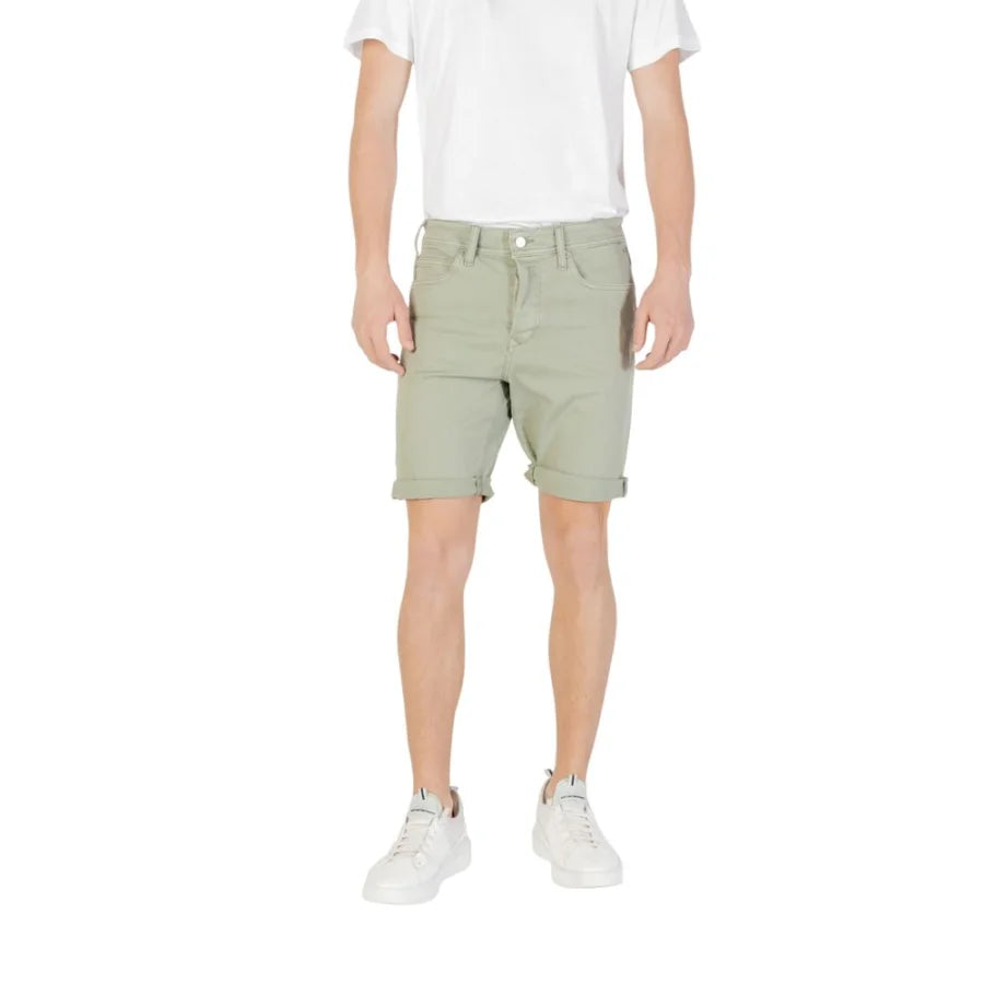 Replay Bicolor Cotton Bermuda Shorts