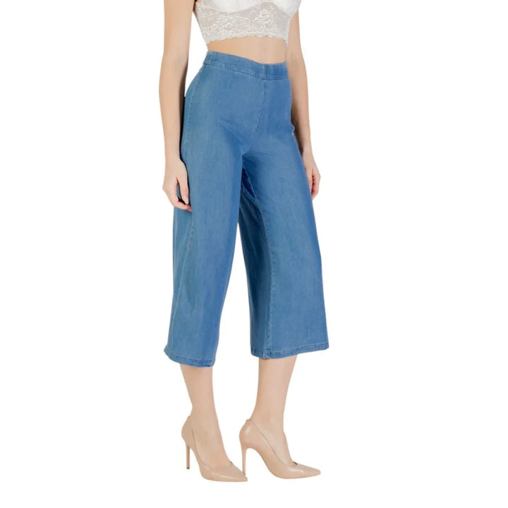 Only Blue Lyocell Cropped Pants