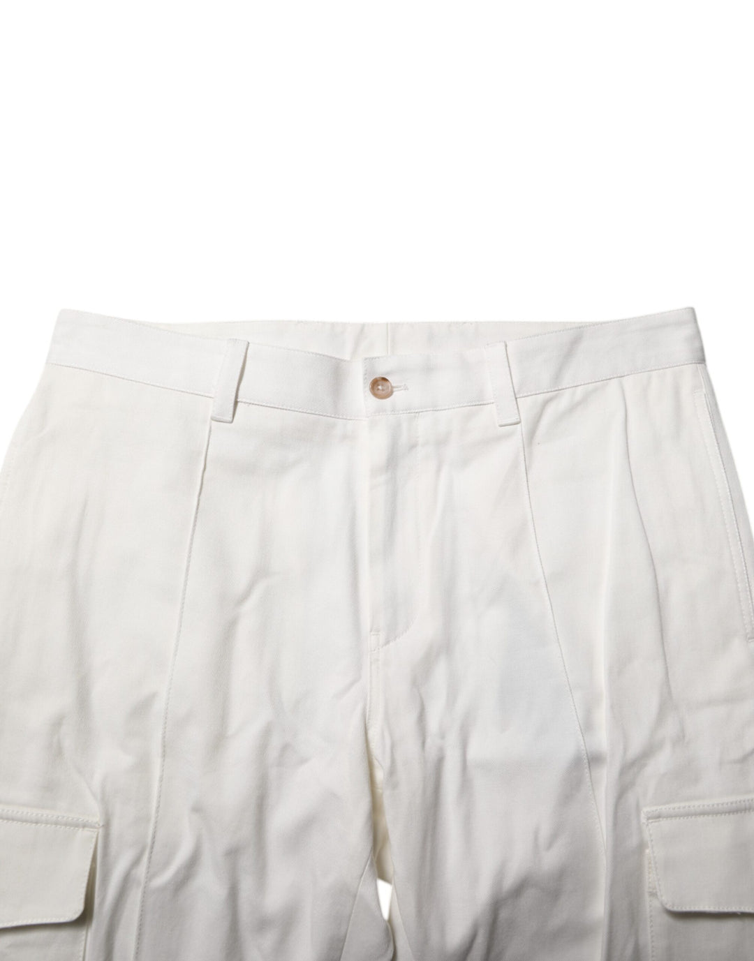 Dolce &amp; Gabbana White Cotton Jogger Cargo Skinny Men Pants