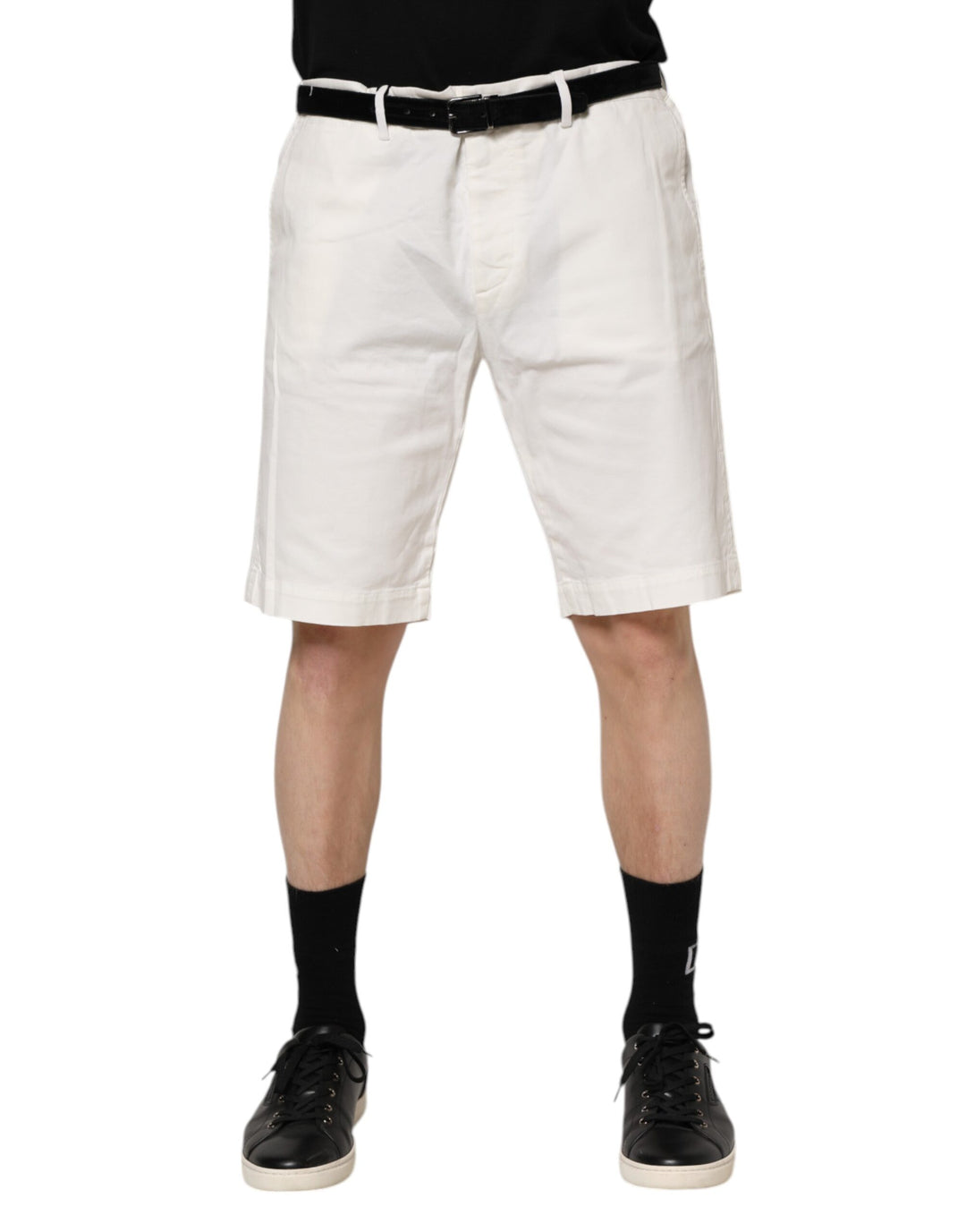 Dolce &amp; Gabbana White Chinos Cotton Stretch Men Casual Shorts