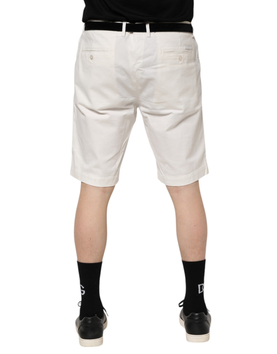 Dolce &amp; Gabbana White Chinos Cotton Stretch Men Casual Shorts
