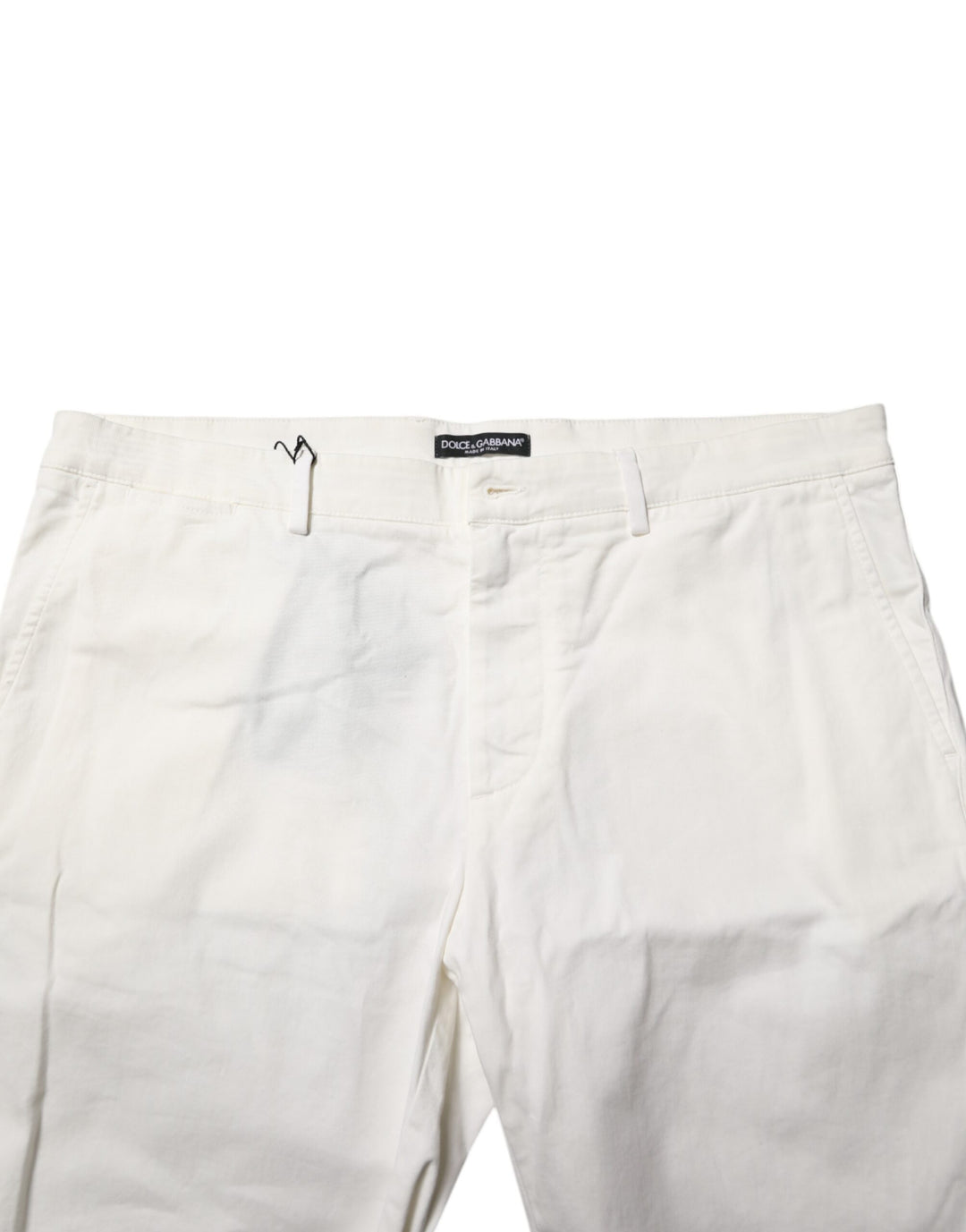 Dolce &amp; Gabbana White Chinos Cotton Stretch Men Casual Shorts