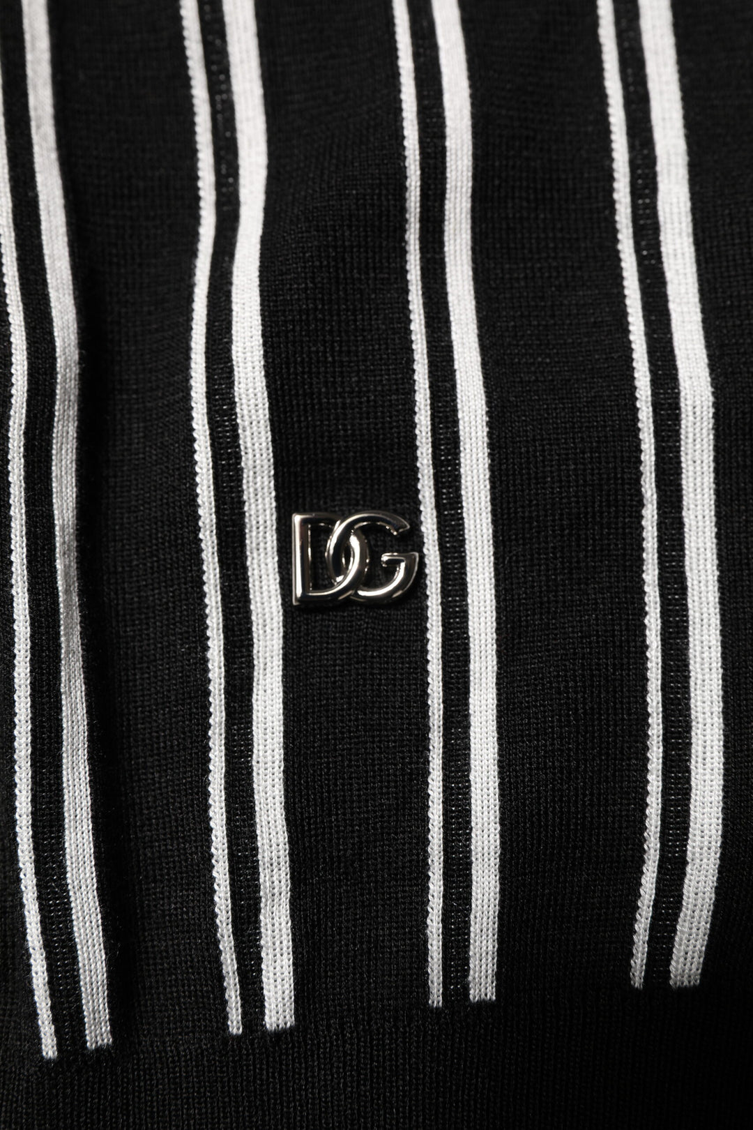 Dolce &amp; Gabbana Black White Stripes Collared Polo T-shirt