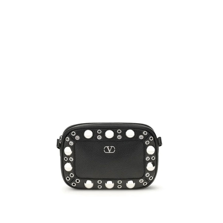 Valentino Garavani Black Leather Shoulder Bag