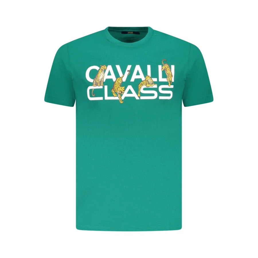 Cavalli Class Verde Cotton Men T-Shirt