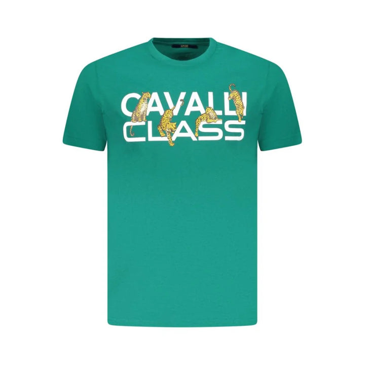 Cavalli Class Verde Cotton Men T-Shirt