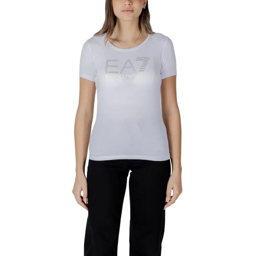 EA7 Emporio Armani White Cotton T-Shirt