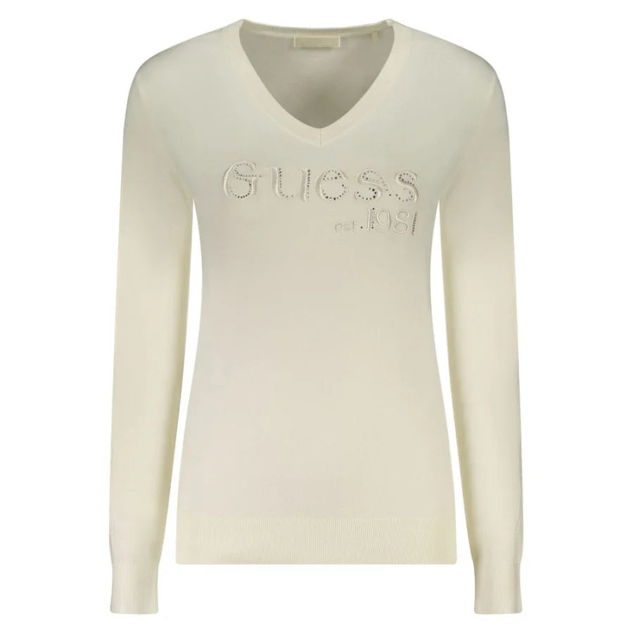 Guess Jeans Bianco Viscosa Women’s Long-Sleeved T-Shirt