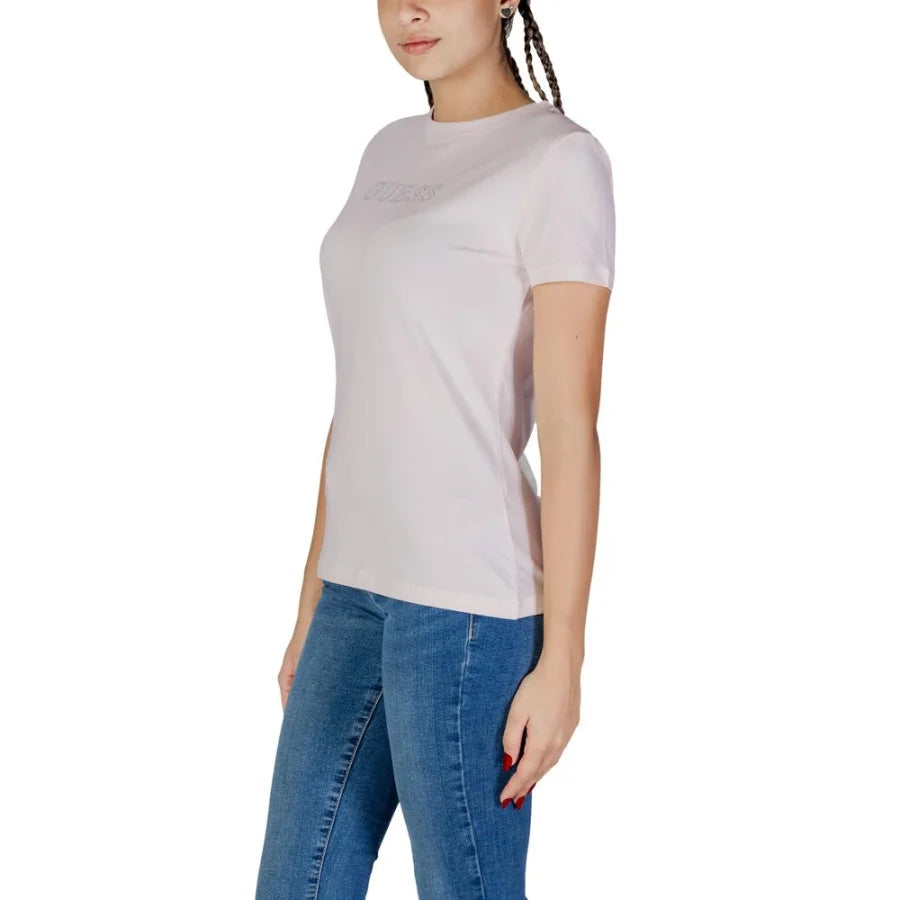 Guess Active Pink Cotton T-Shirt
