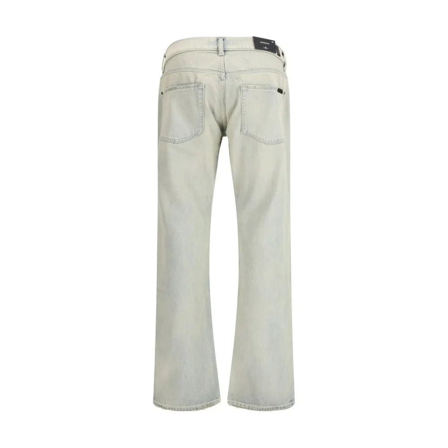 7FOR Beige Cotton Bootcut Jeans