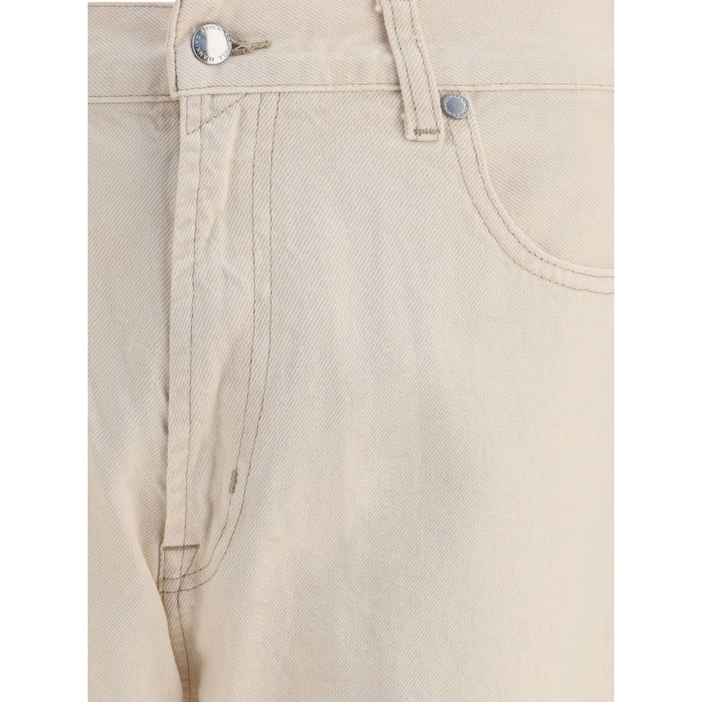 7FOR Beige Cotton Straight-Leg Jeans
