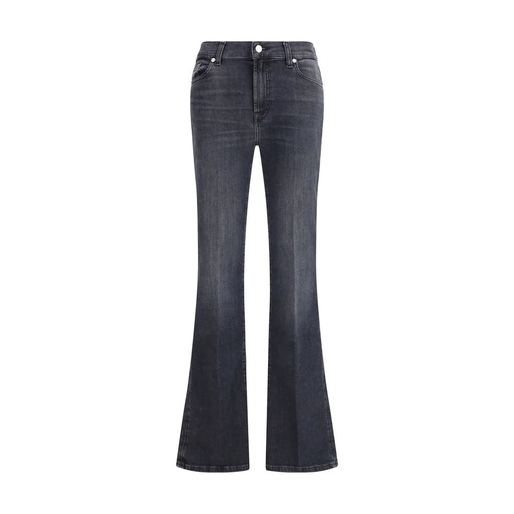 7FOR Black Cotton Bootcut Jeans