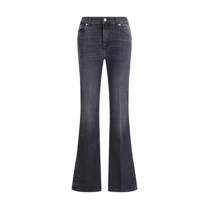 7FOR Black Cotton Bootcut Jeans