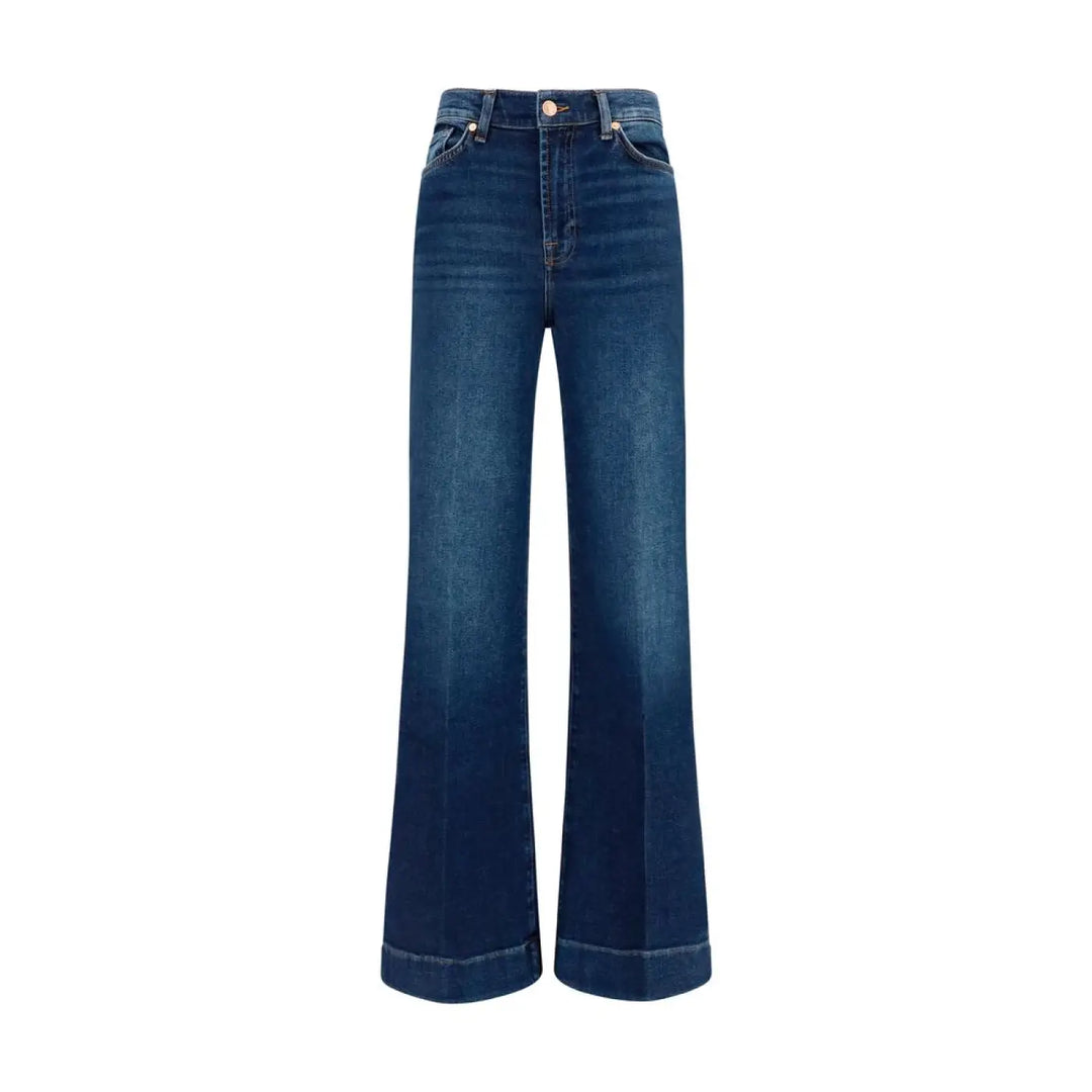 7for Blue Cotton Flared Jeans