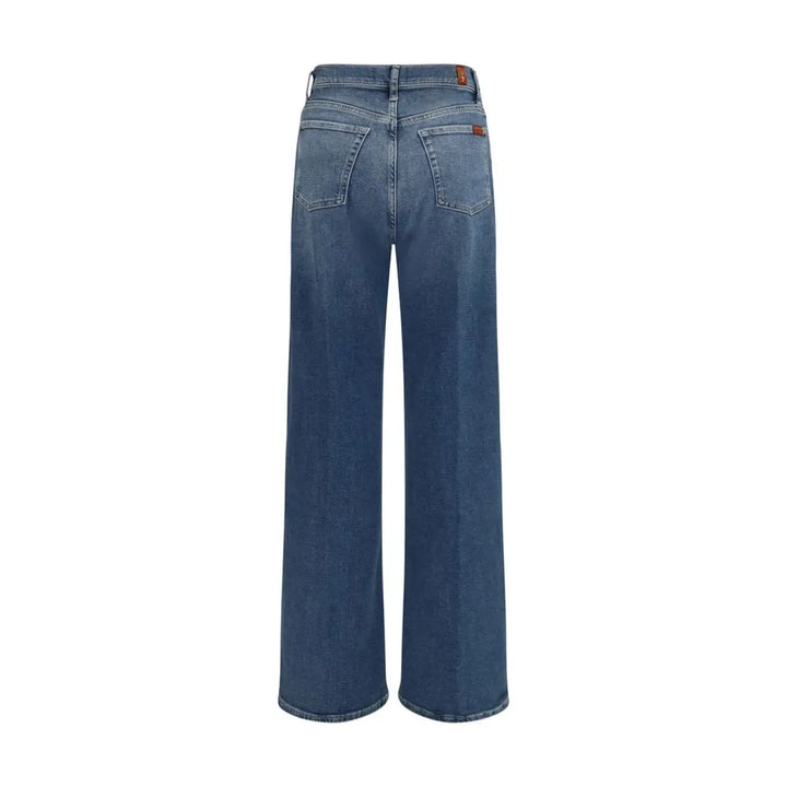 7for Blue Cotton Flared Jeans