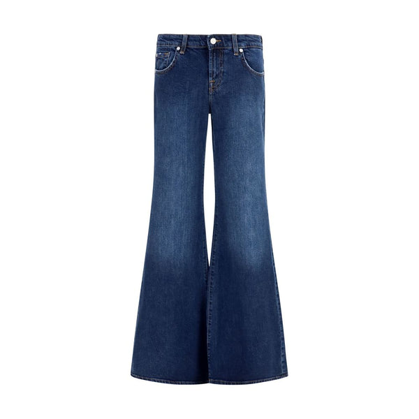 7for Blue Cotton Flared Jeans
